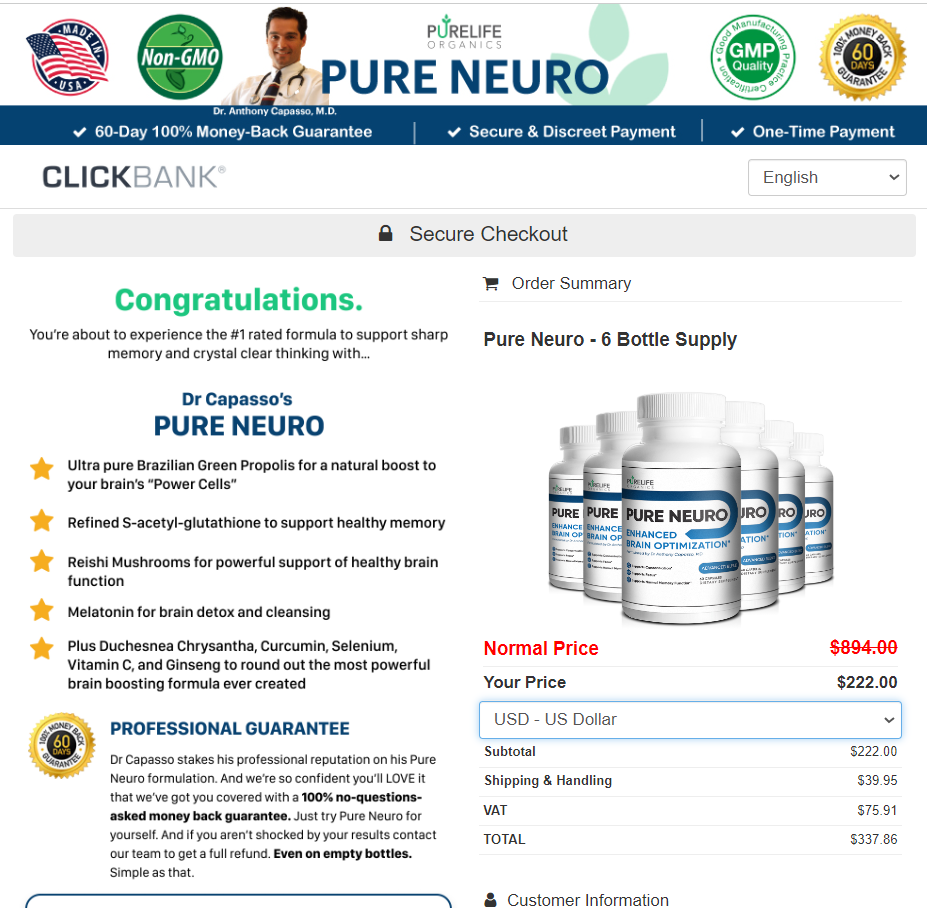 NeuroPure order page